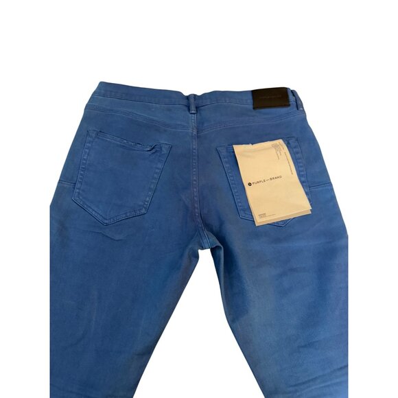 Purple Brand P001 Slim Fit Low Rise Slim Leg R. Blue Jean Men's Pants, Sz 32 NWT - Picture 5 of 13